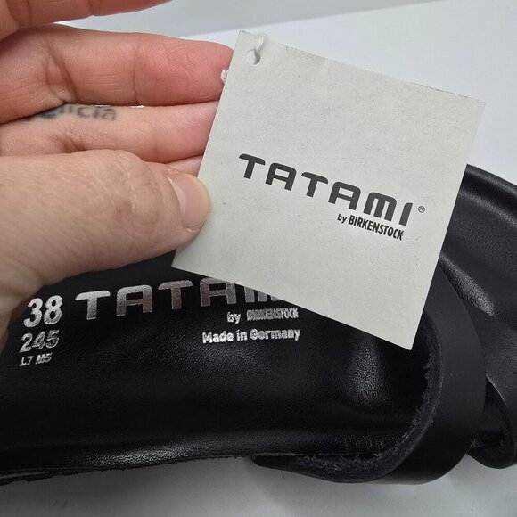 Tatami by Birkenstock | black leather neutral minimalist slide sandals | WMS 7 - Picture 6 of 9